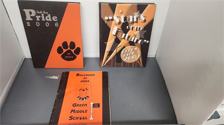 3 Green High School Yearbooks