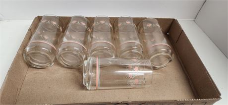 6 Vintage  Drinking Glasses