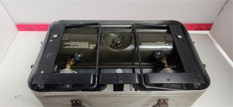 Vintage 2 Burner Gasoline Field Stove With Carry Case