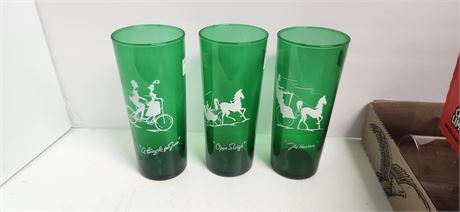 Anchor Hocking Green Drinking Glasses