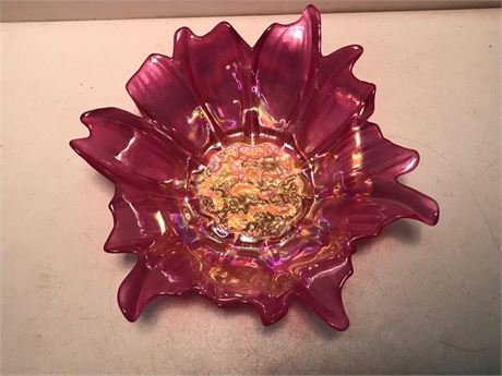 Akcam Turkish Sunflower Iridescent Glass Bowl