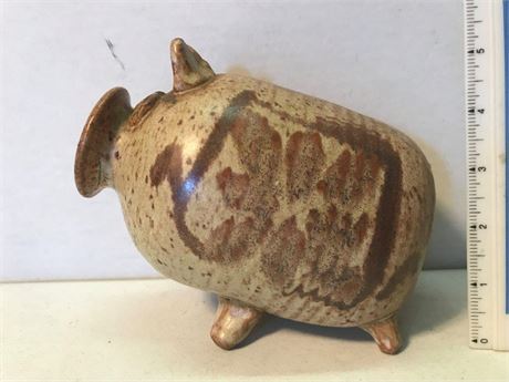 Signed Stoneware Piggybank
