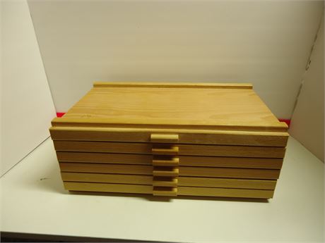 Wood Storage Box With Drawers