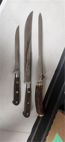 2 Kitchen Knives and a filet knife