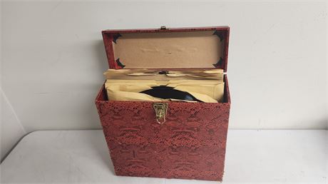 Lot Of 45 Albums & Carry Case