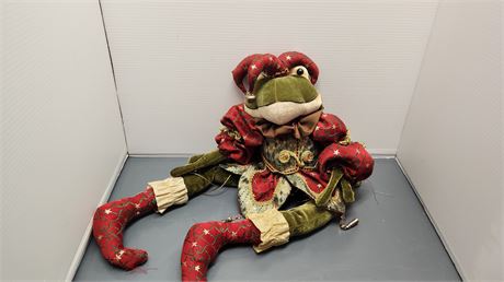 Holiday Large Frog Jester Plush Decoration