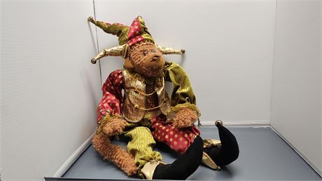 Holiday Large Monkey Court Jester Plush 27 Inch Christmas Decoration