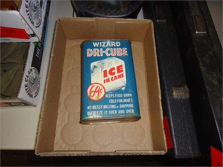 Vintage Dri-Cube Ice In A Cans Metal Advertising Tin