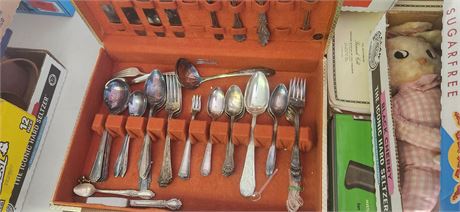 Lot Of Flatware & Storage Box