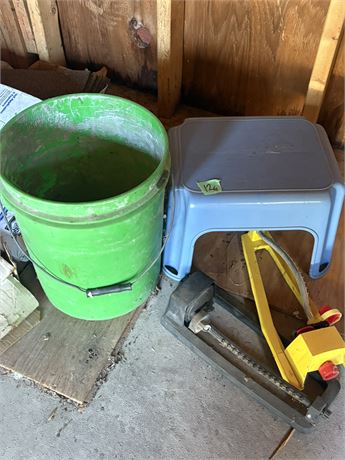 Misc Lot, Stool, Sprinkler, Bucket