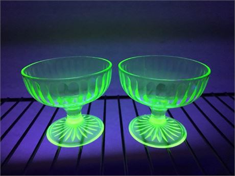 Matching Uranium Glass Cups