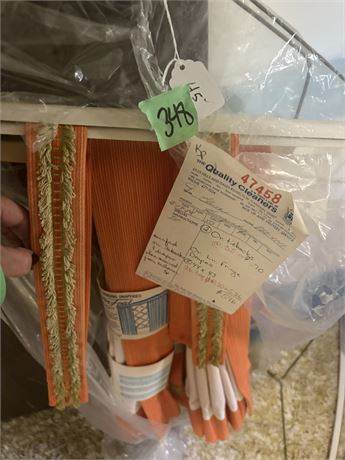 Orange Fringe Tie Back Curtains