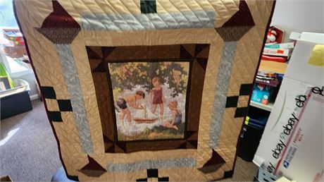 Unique Quilt, Needs Minor Repair