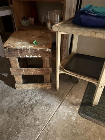 Table, wood stand