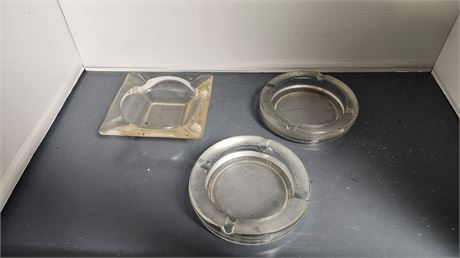 3 Glass Ashtray