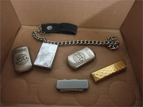 Winston Lighters & zippo lighter & Pocket Knife & Misc.