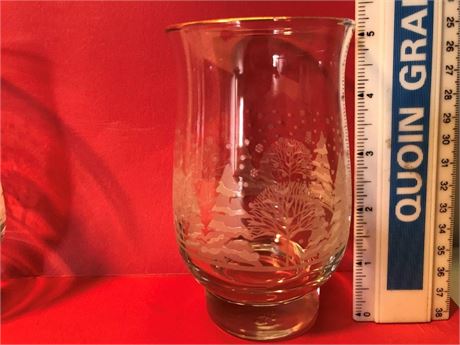 Set of 4 Libbey Christmas Glass Cups (#1)