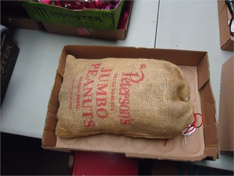 Vintage Peterson's Jumbo Peanuts Burlap Bag