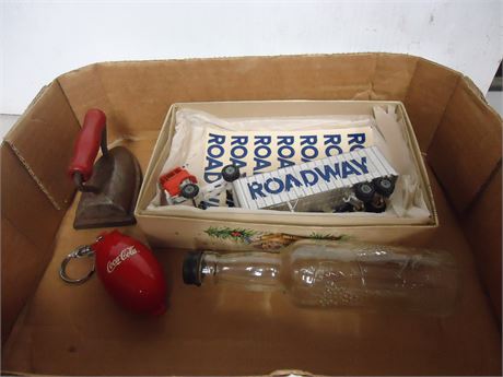 Roadway Truck Toy & Mini Iron & Misc. Items
