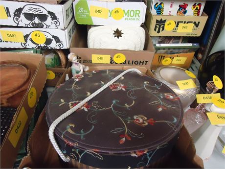 Hat Box & Misc. Glassware