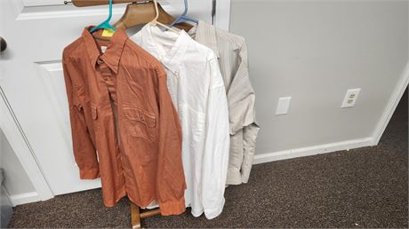 Lot Of 3 Long Sleeve Shirts.2 Extra Large Shirts & One Large Shirt