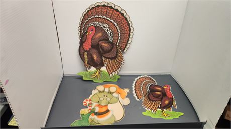 Vintage Thanksgiving Cardboard Decorations