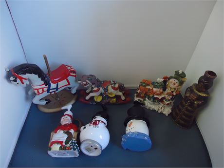 Christmas Decorations. Could Have Chips & Cracks & Breaks. Look At Pictures.