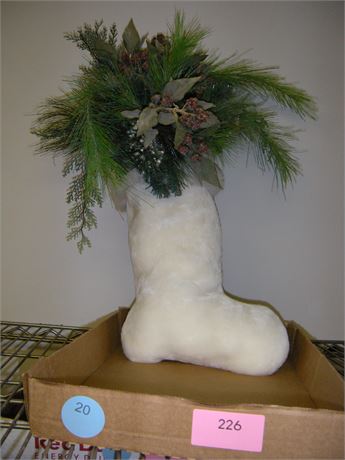 Seasonal Decorative Boot With Artificial Greenary