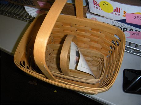 One Longaberger Basket & One Unmarked Basket