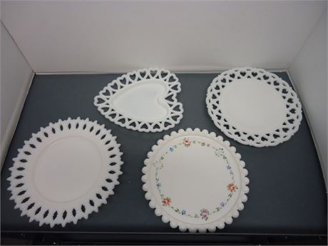 Milk Glass Serving Plates