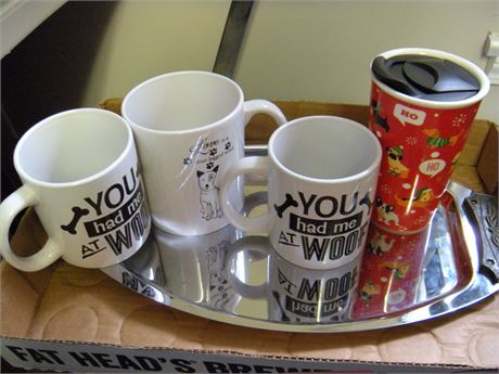 Coffee Mugs & Tray