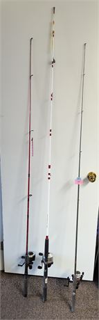 3 Fishing Poles & Reels