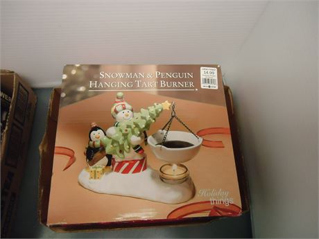 Snowman & Penguin Hanging Tart Burner