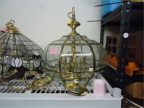 Vintage Hanging Chandelier With Candle Style Lighting