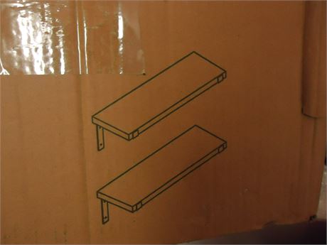 2 Charcoal Grey Floating Shelves