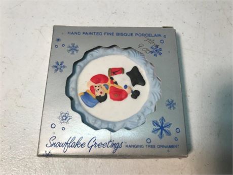 Snowflake Greetings Bisque Ornaments (Nutcracker)