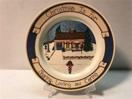 Christmas is for Sharing, Loving & Caring Carriage House Designs Plate
