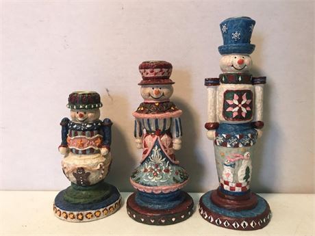 Snowman Candleholders