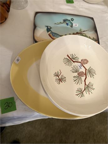 Collectible Dishes, Birds, Pine, Yellow, Ovenproof Dinnerware