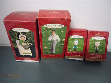 Linus & Charlie Brown & Rhett Butler & Snowdrop Angel Hallmark Ornaments