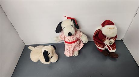 Snoopy & Santa Plush Toys