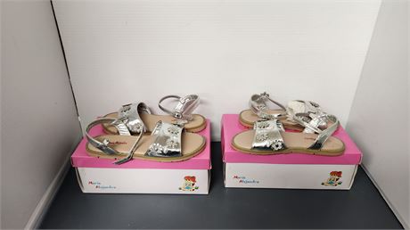 2 Pair Children Maria Alejandra shoes. One Pair Size 13 & One Pair Size 2