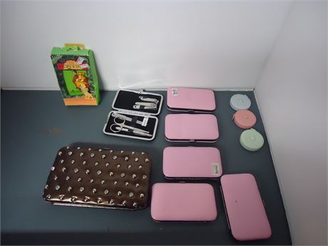 Lot Of Wallets & Manicure Set & Misc. Items