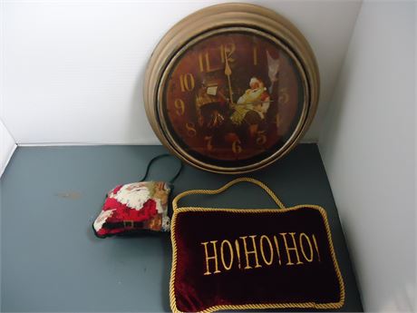 Santa Clock & Christmas Decorations
