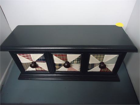 Wood Shelf With 3 Decorative Storage Drawers