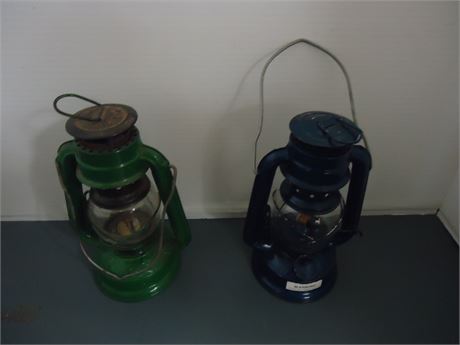 2 Vintage Metal Lantern