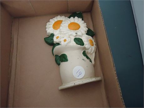 Cast Iron Flower Basket Statue