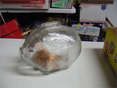 Vintage Glass Piggy Bank