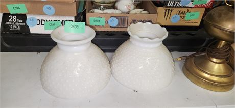 White Hobnail Milk Glass Lamp Shades