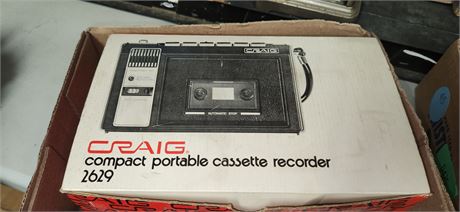 Craig Compact Portable Cassette Recorder 2629 & Misc.